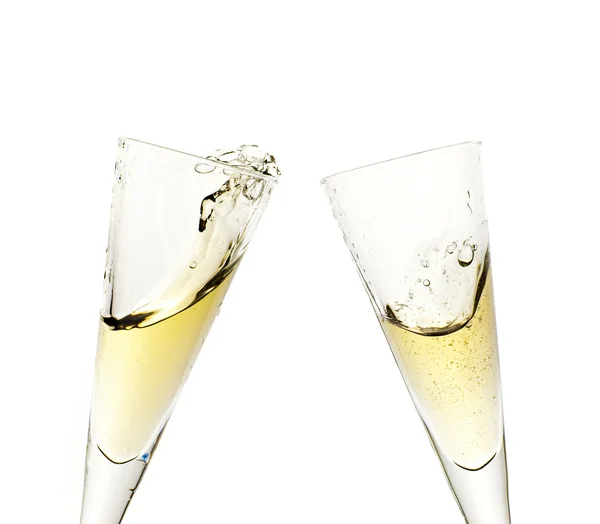 シャンパンでお祝いのトースト ストック画像