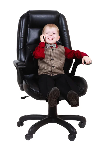 Barn affärsman chef ringer via telefon — Stockfoto