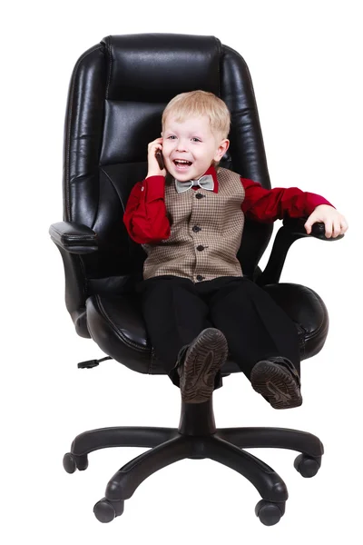 Barn affärsman chef ringer via telefon — Stockfoto