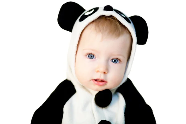 Ребенок в костюме панды — стоковое фото