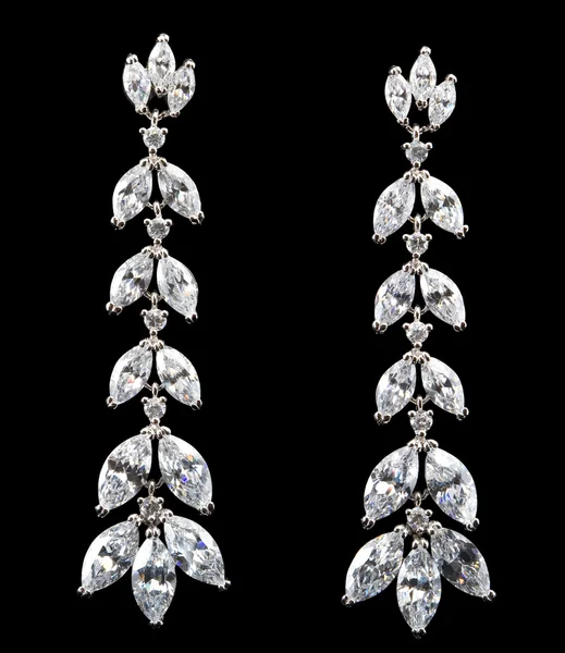 다이아몬드 귀걸이 — 스톡 사진