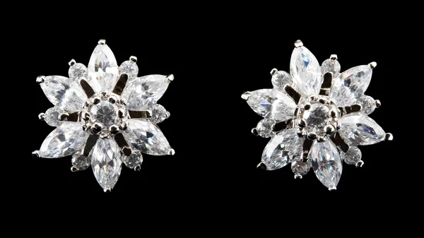 Earring with diamond — Stock Photo, Image
