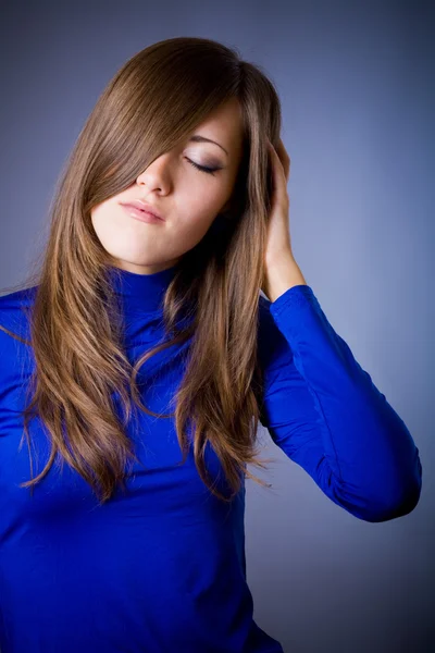 Menina Fones Ouvido Bonita — Fotografia de Stock