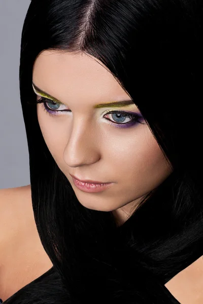 Mulher Cara Beleza Com Maquiagem — Fotografia de Stock