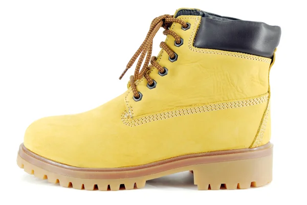 Žlutá turistická bota — Stock fotografie