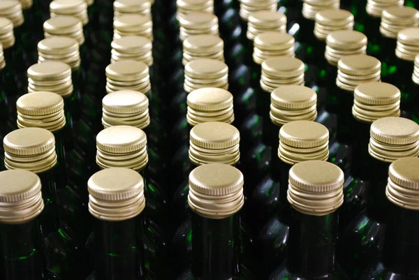 Bottiglie di vino chiudere dettaglio — Foto Stock
