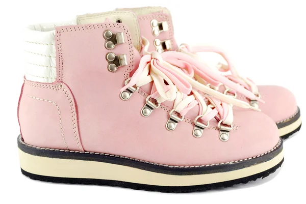 Růžový turistické boty — Stock fotografie