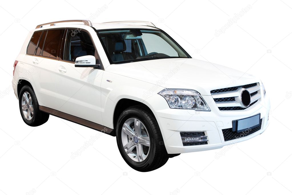 Strong 4x4 suv car isolated on white