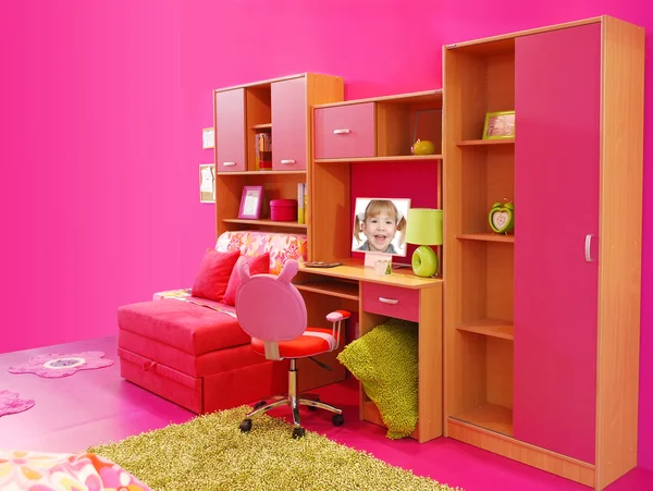 Dětský růžový pokoj — Stock fotografie