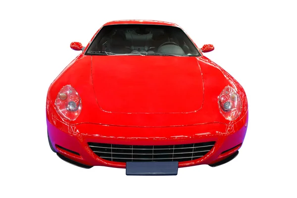 Rápido carro vermelho vista frontal isolado — Fotografia de Stock