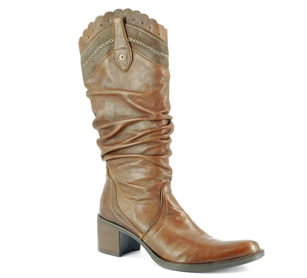 Lange bruine cowboy boot — Stockfoto