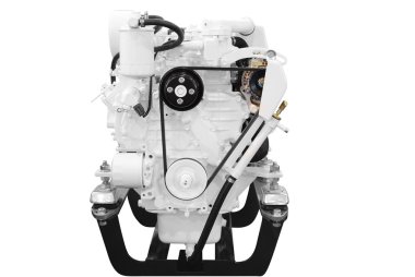 Ship engine front view isolated on white clipart