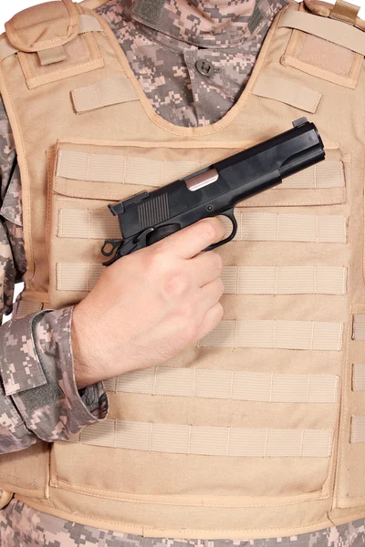 Pistola e giubbotto antiproiettile — Foto Stock