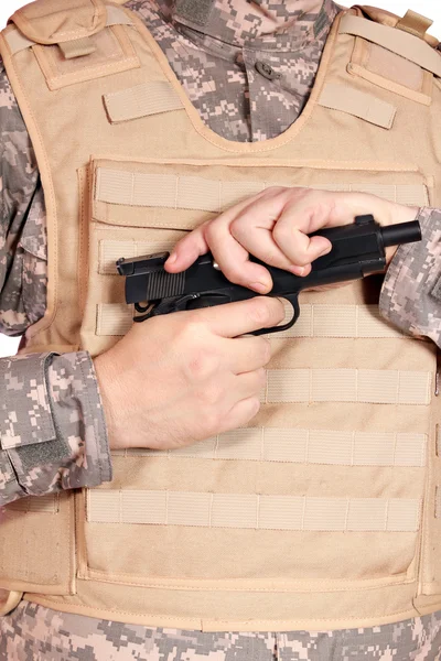 Silah ile askerin — Stok fotoğraf