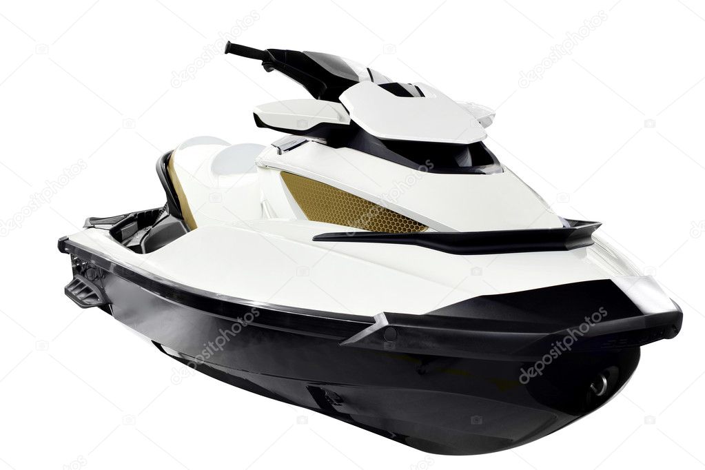 Jet ski front view isolated