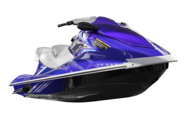 Blue jet ski front view isolated on white clipart