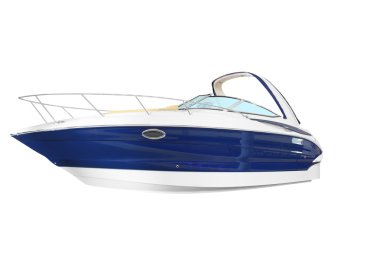 New yacht isolated on white clipart