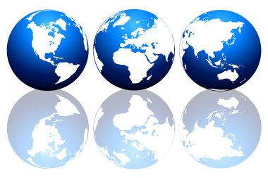 Set of globes clipart