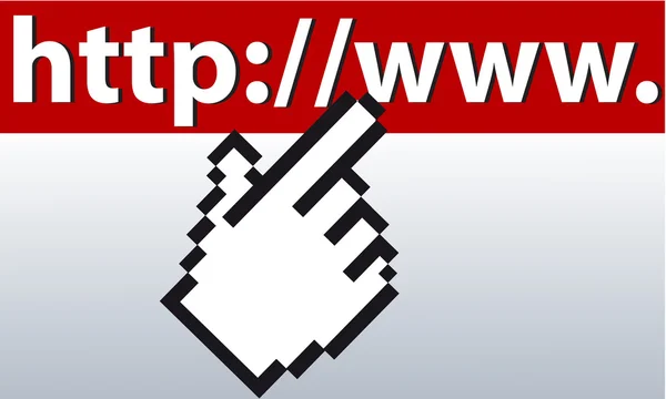 Mousefinger on URL — Stock Photo, Image