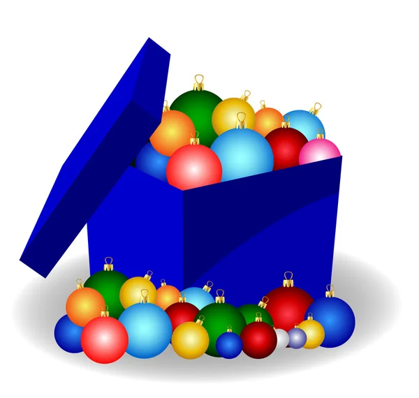 Palle di Natale in una scatola — Vettoriale Stock