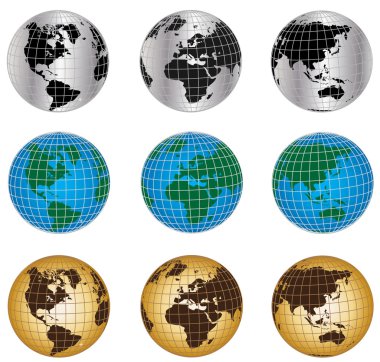 Set of globes clipart