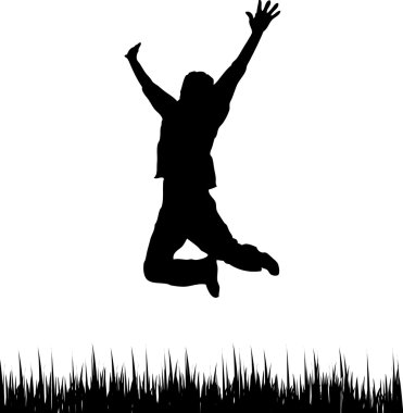 Happy Man Jumping clipart