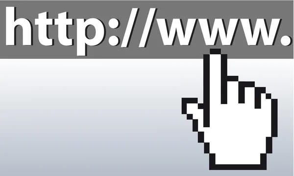 Mousefinger em URL — Fotografia de Stock