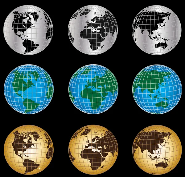 Set of globes — Stock Photo, Image