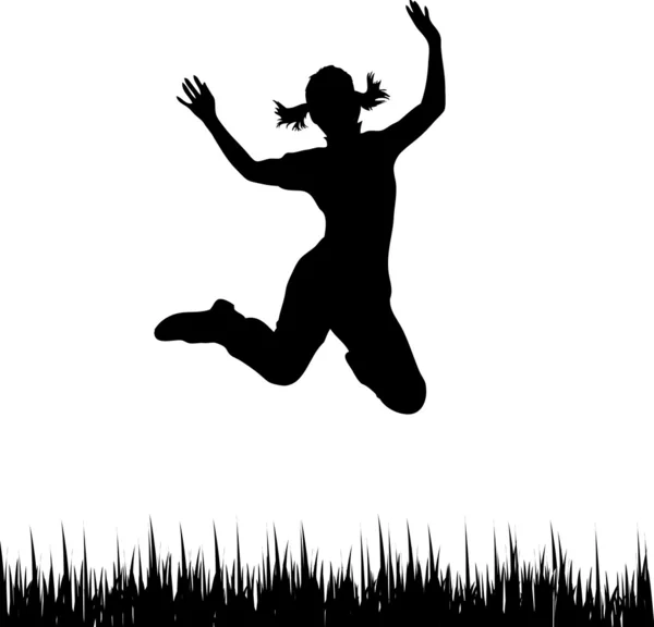 Happy Girl Jumping — Stock Photo, Image