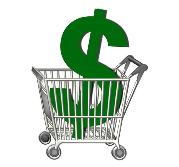 Shopping Cart Dollar — Stockfoto