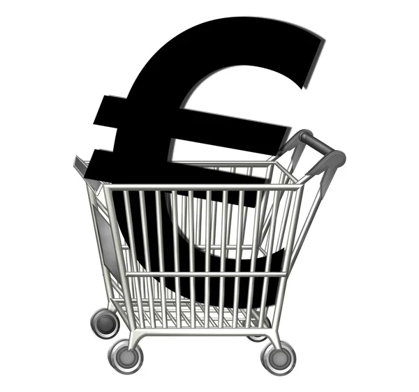 Ψώνια καλάθι ευρώ — Φωτογραφία Αρχείου