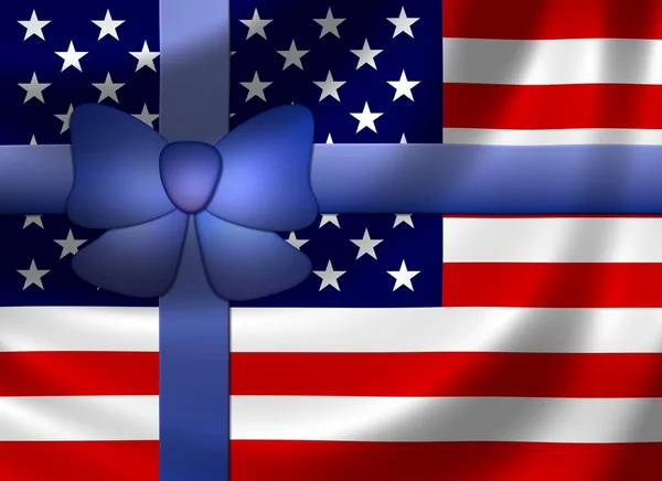 Usa vlag met lint — Stockfoto