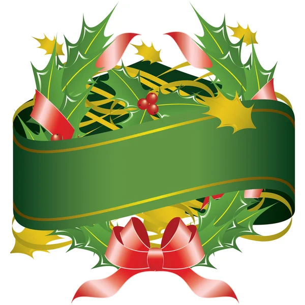 クリスマスの花輪のバナー — ストックベクタ