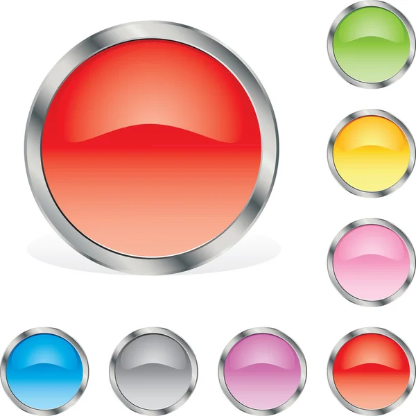 Rounded glossy buttons — Stock Vector