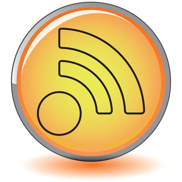 RSS Feed botão brilhante — Vetor de Stock
