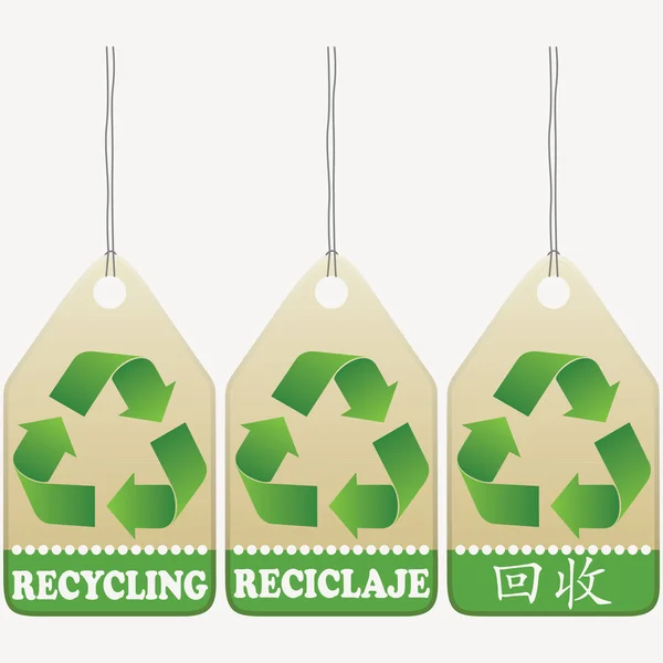 Recycling-Tags — Stockvektor