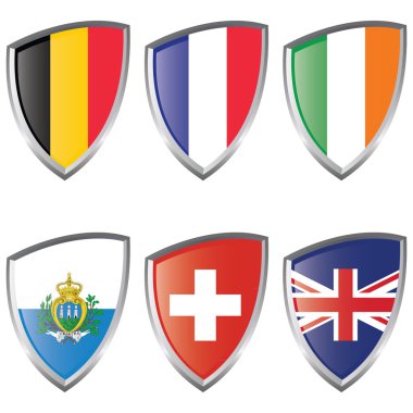 West 2 Europe Shield Flags clipart