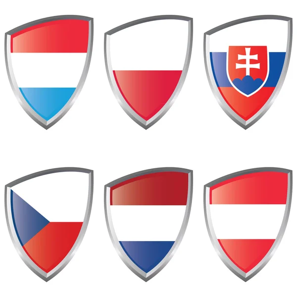 Mitteleuropäische 1-Schild-Flagge — Stockvektor