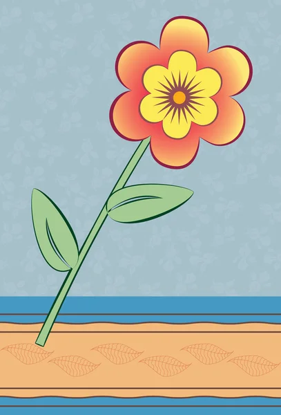 Φάκελο με λουλούδι — Διανυσματικό Αρχείο