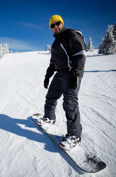 Snowboard iniciante — Fotografia de Stock