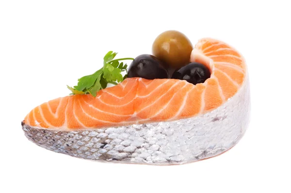 Salmon, Olive and Parsley — Stock Photo, Image