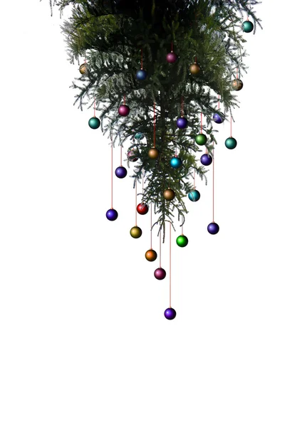 圣诞树，装饰一新 — 图库照片