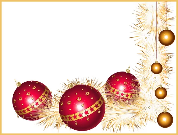 Рождественские шары с мишурой — стоковый вектор