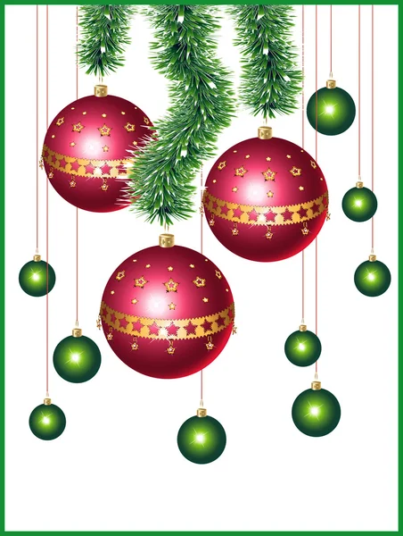 Рождественские шары и мишура — стоковый вектор