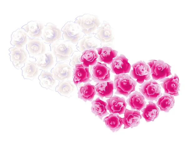 两个心中的玫瑰 — 图库矢量图片