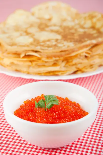 stock image Pancakes with caviar