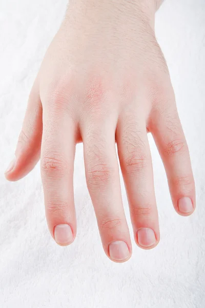 Male Manicure White Background — Stock Photo, Image