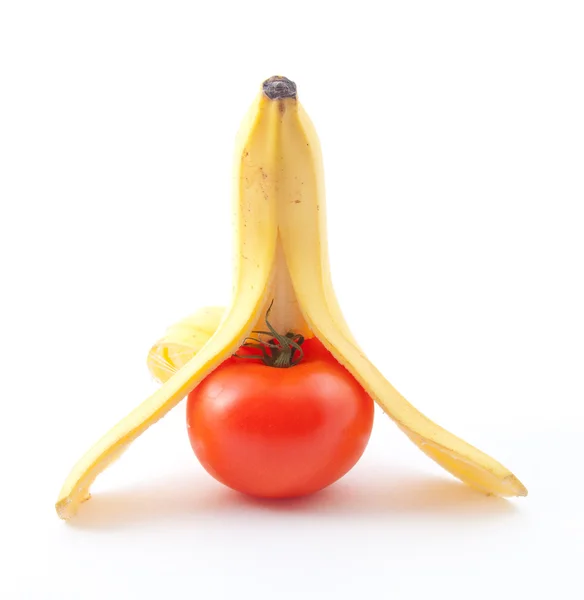 香蕉和西红柿 — 图库照片