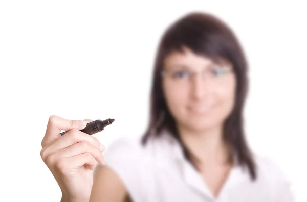 Молодая предпринимательница с ручкой Стоковое Изображение