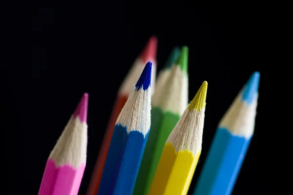 彩色铅笔。铅笔与路径. — 图库照片